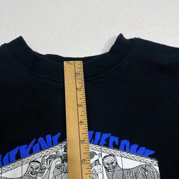 FuckingAwesome Pullover Sweatshirt Men XL Black Blue Greek Graphic Clean - Picture 3 of 15